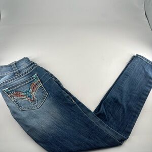 Ariat Blue Straight Leg Women's Jeans with Embroidery